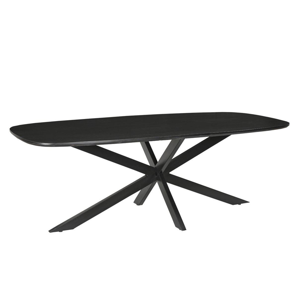 Eettafel Jesper Kala 210cm schuin vooraanzicht met zwart spinpootonderstel