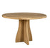 Eettafel Mesa Rond Eikenhout Naturel van Pomax, productfoto in naturel met de volledige vorm in beeld