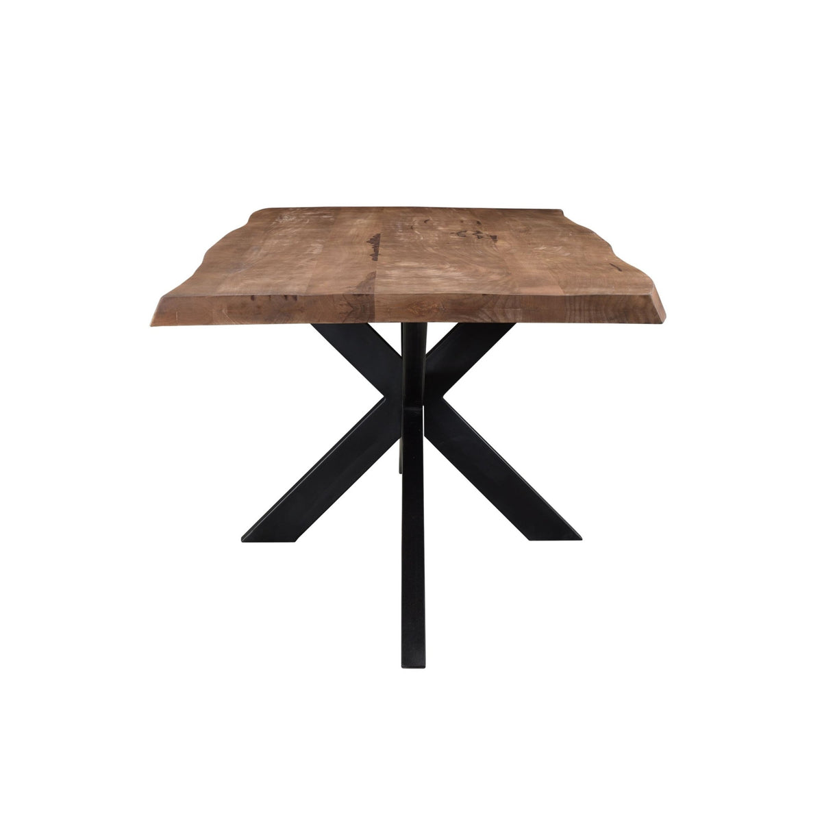 Eettafel Nairobi Tree Top 220cm in Mango, naturel mangohout met zwart onderstel