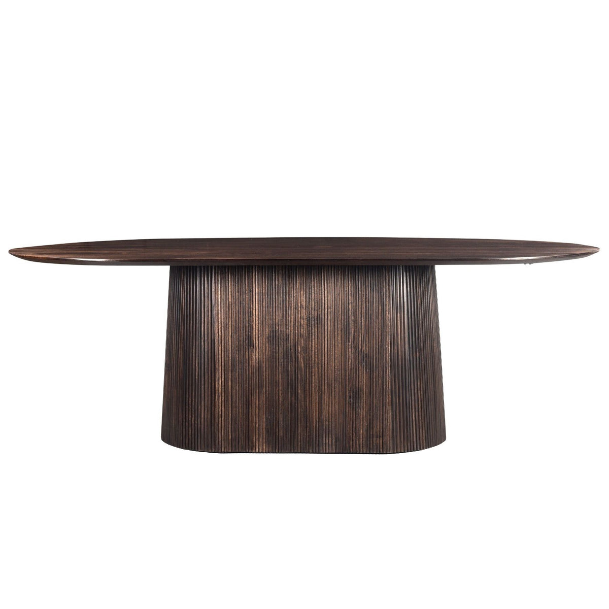 Ovale eettafel Salvator van Livingfurn in donker mangohout Walnut, 200 bij 110 cm