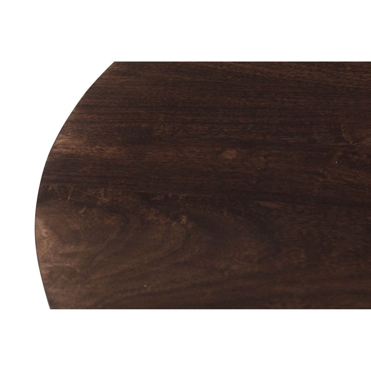 Detail van de nerf en de afgeronde rand van het Walnut tafelblad