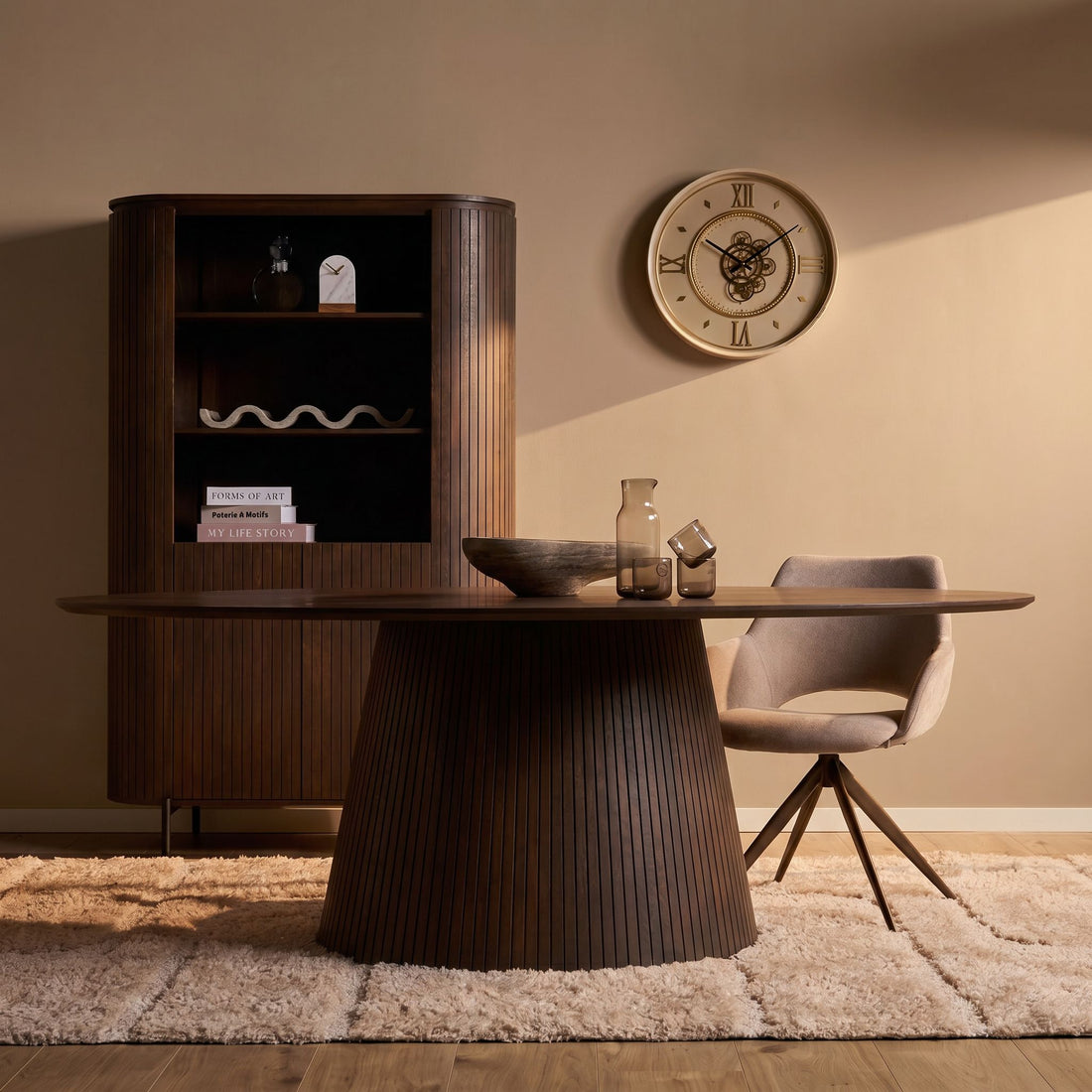 Ovale eettafel Solana van Starfurn in bruin mangohout van 240 cm lang
