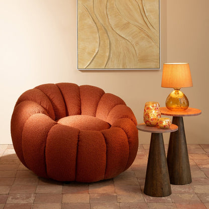 Armchair Flower Foam Rust Brown J-Line
