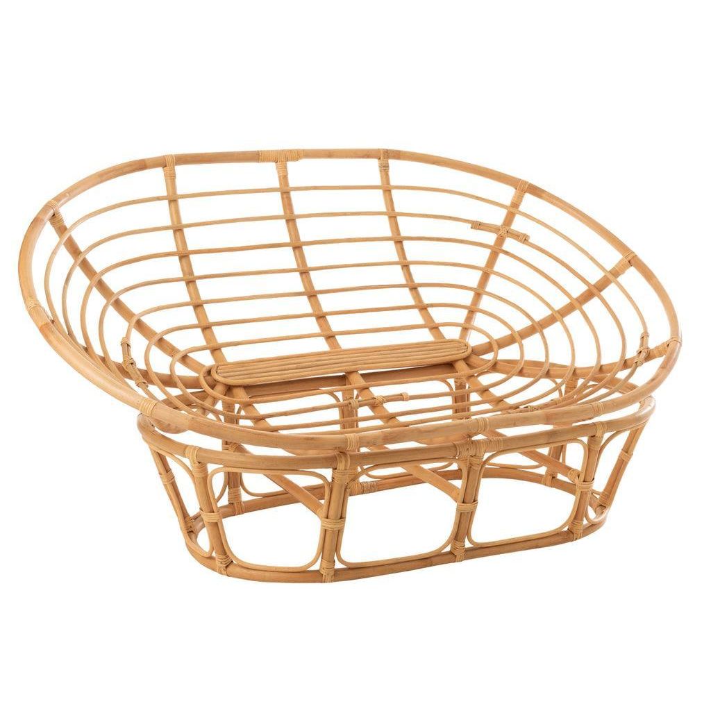 Fauteuil Roni Met Kussen Rotan Naturel/Wit J-Line