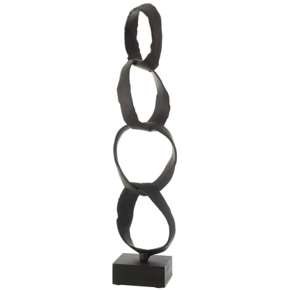 Figure Rings On Stand Aluminum Black Large J-Line