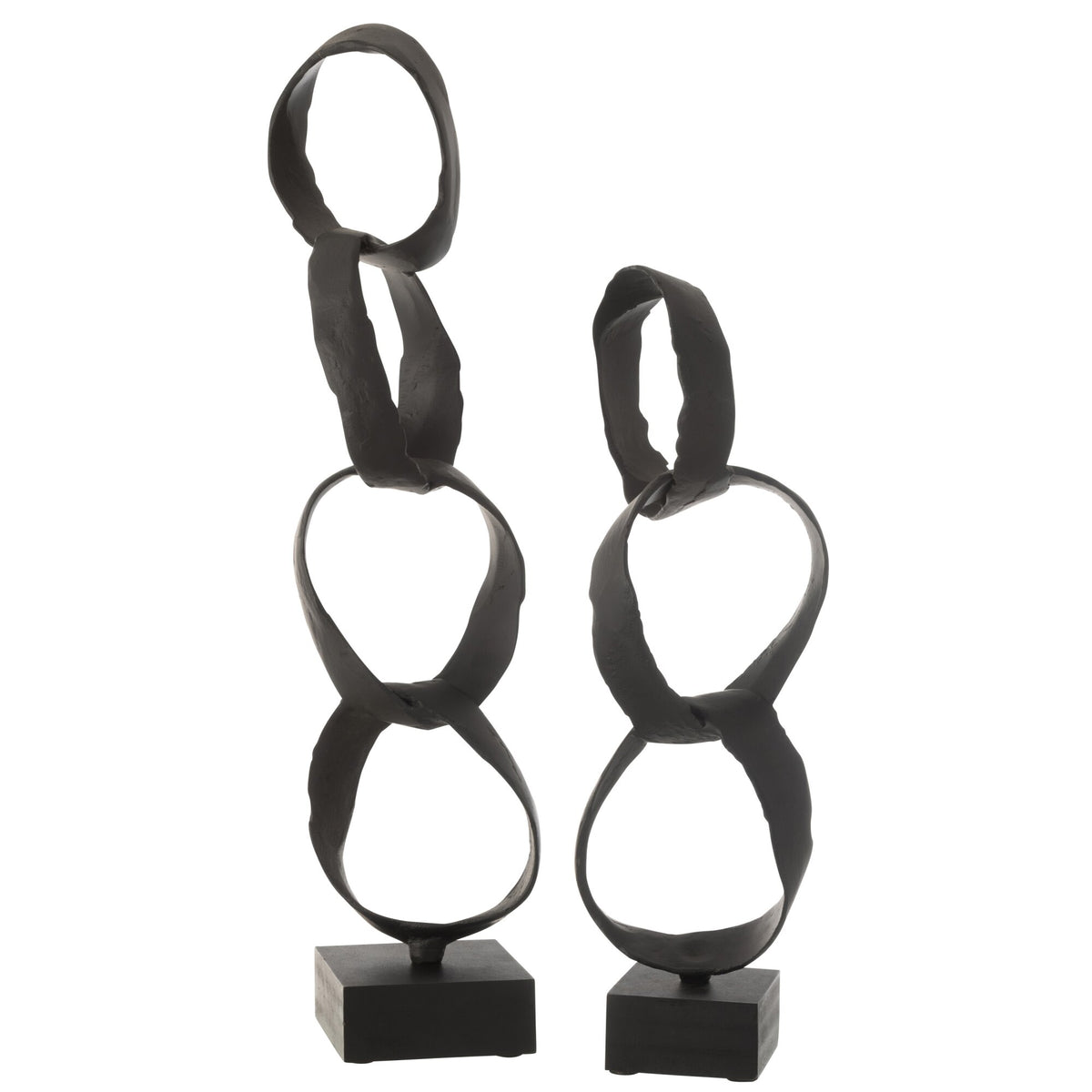 Figure Rings On Stand Aluminum Black Large J-Line