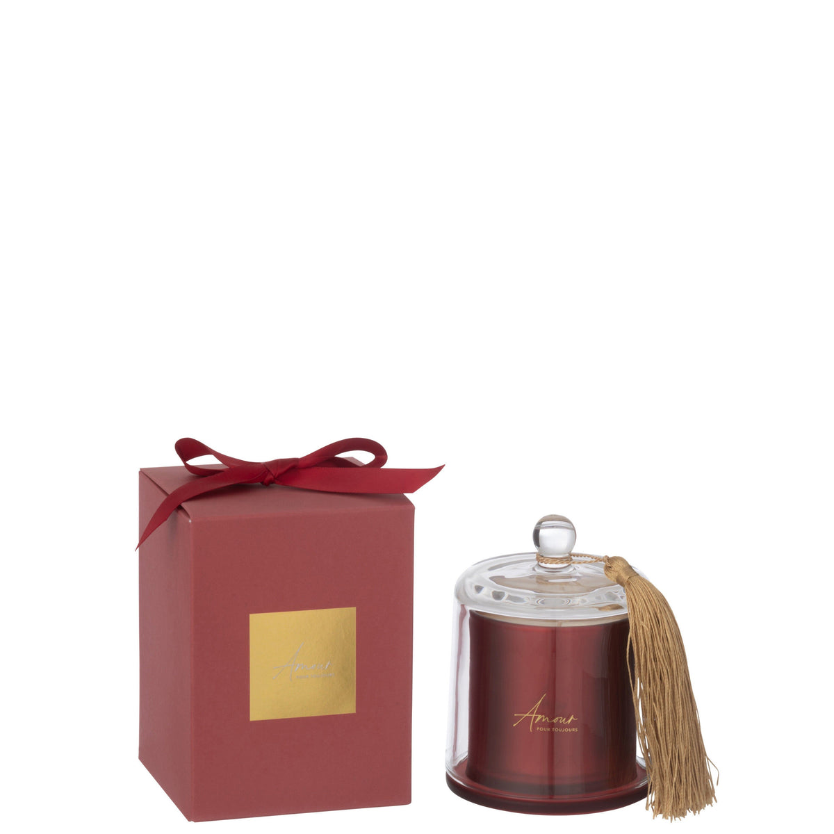 Geurkaars Bell Amour Red Small 30H - Geurkaars - J-Line - livinglovely.nl
