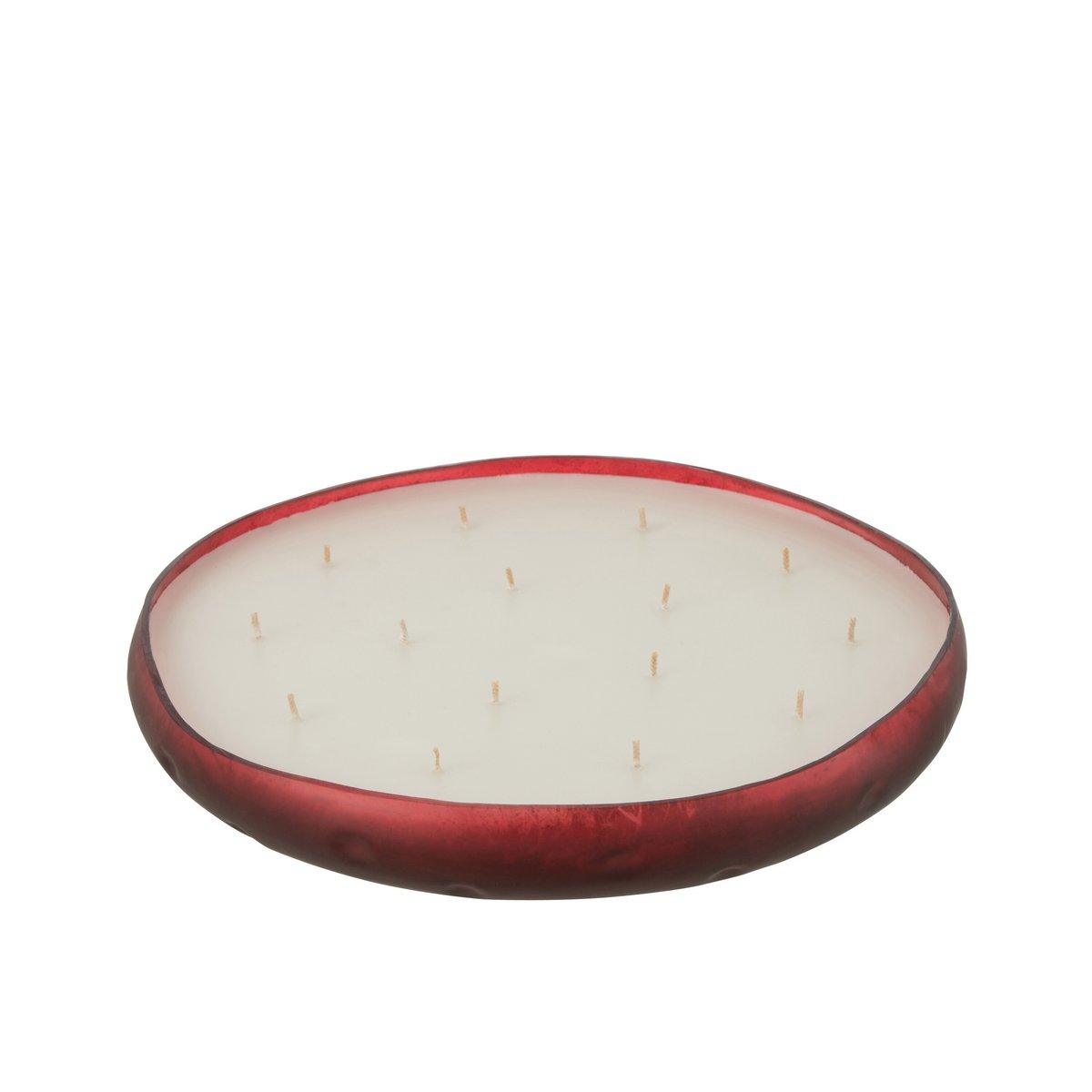 Geurkaars Livia Glas Rood Extra Large - Geurkaars - J-Line - livinglovely.nl