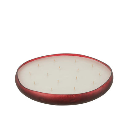 Geurkaars Livia Glas Rood Extra Large - Geurkaars - J-Line - livinglovely.nl