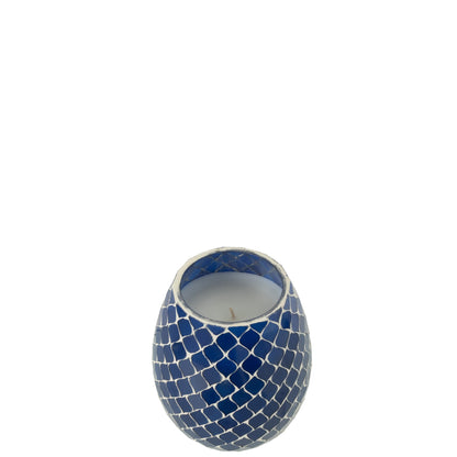 Scented Candle Mia Mosaic Blue Small-90u J-Line