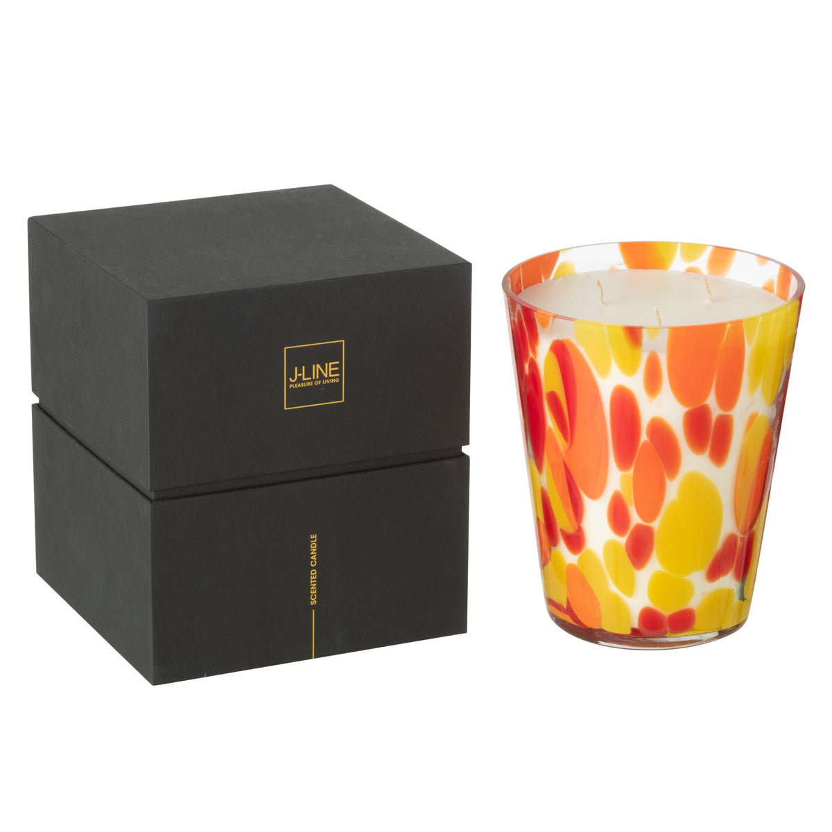 Scented Candle Noa Red/Yellow Large 95 Hours J-Line