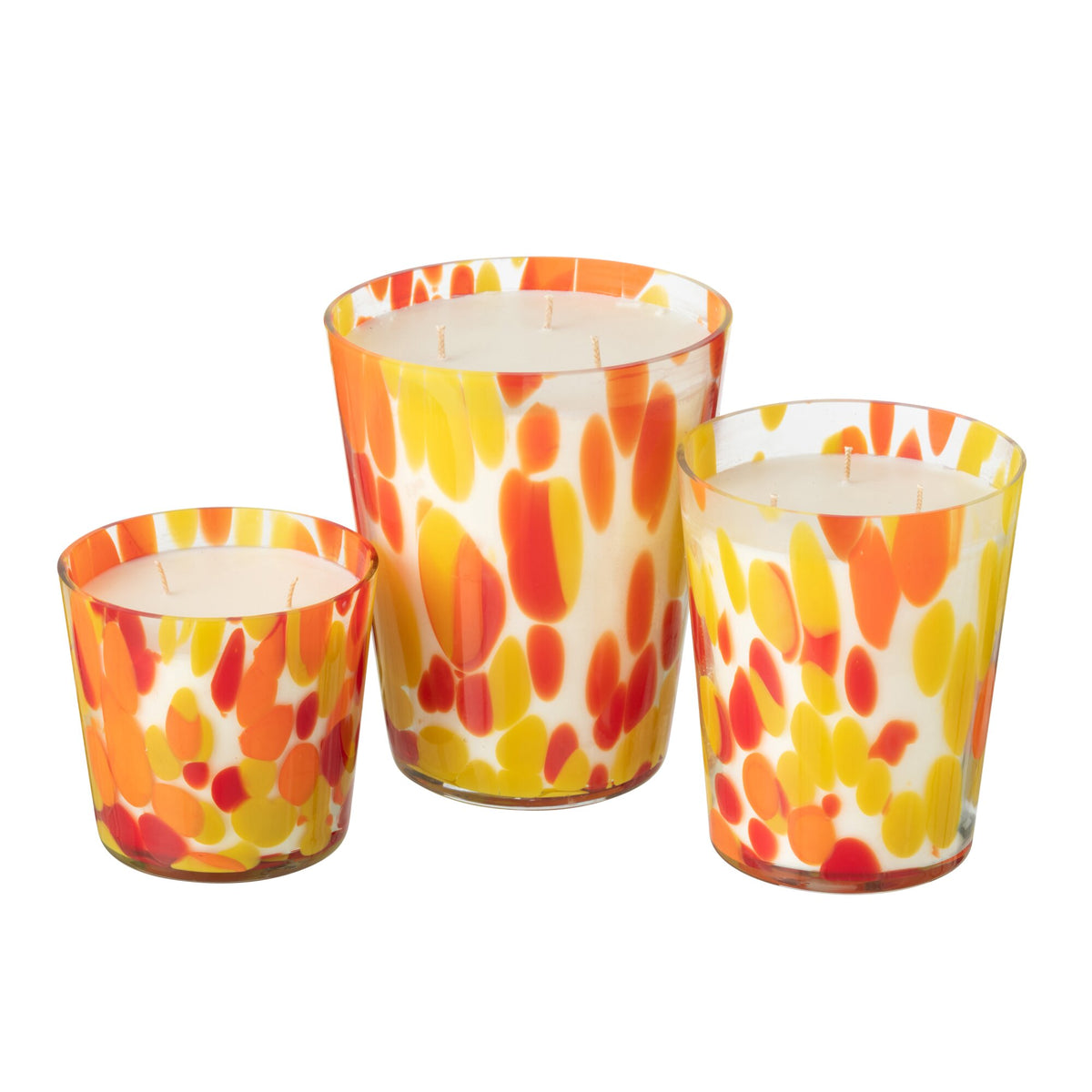 Scented Candle Noa Red/Yellow Large 95 Hours J-Line
