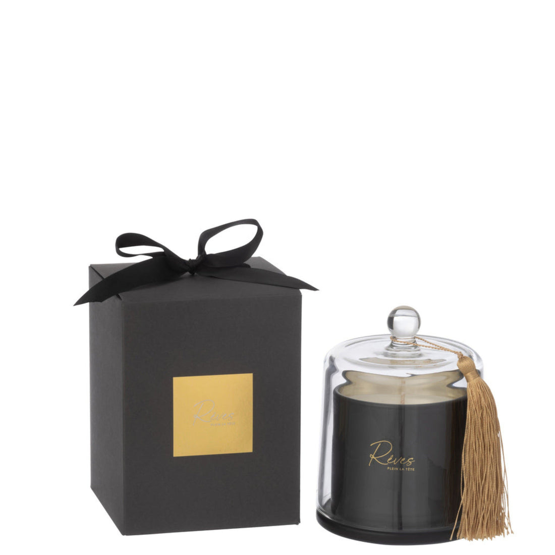 Geurkaars Stolp Reves Noir Large 65uur - Geurkaars - J-Line - livinglovely.nl