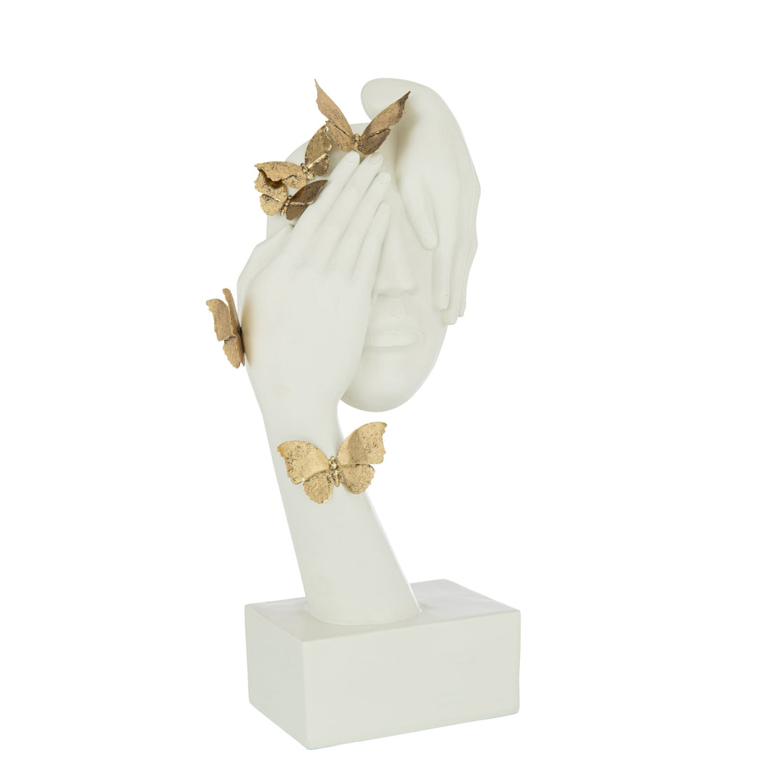Butterfly Face Stand Poly White/Gold J-Line