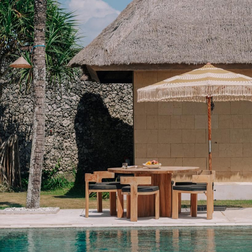 Handgeknoopte Parasol - Créme Golden Styles 250cm - Handgeknoopte parasol - Todo Bien - livinglovely.nl