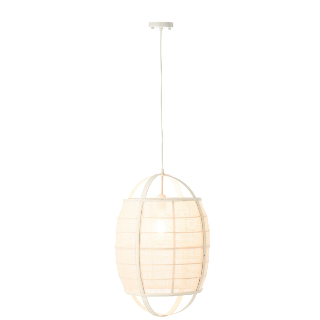 Pendant Light Ion Linen/Bamboo White Small J-Line