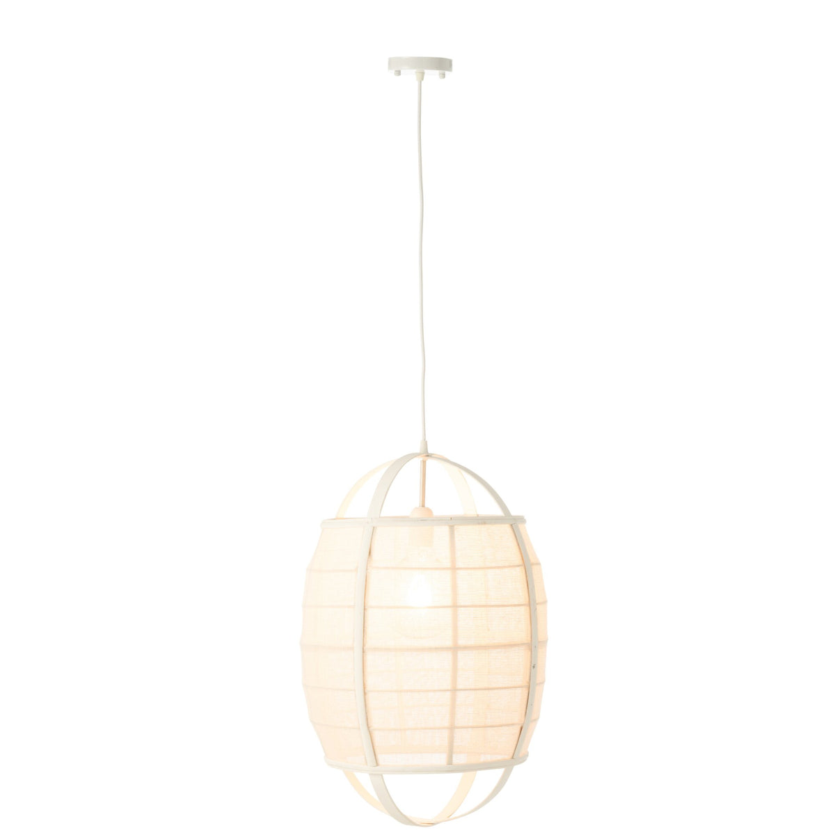 Pendant Light Ion Linen/Bamboo White Small J-Line
