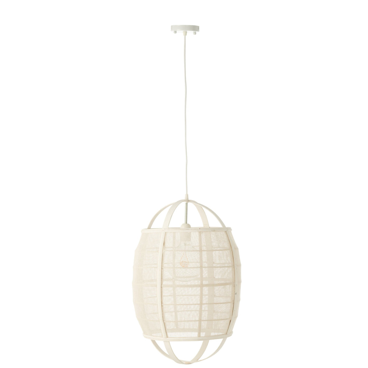 Pendant Light Ion Linen/Bamboo White Small J-Line