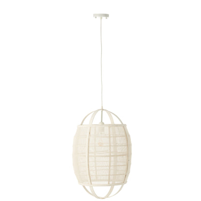 Pendant Light Ion Linen/Bamboo White Small J-Line