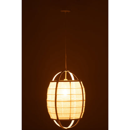 Pendant Light Ion Linen/Bamboo White Small J-Line