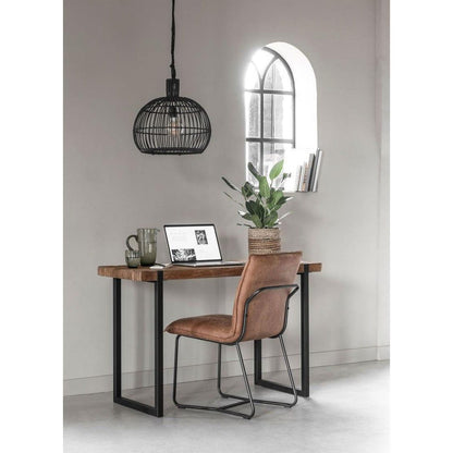 Hanglamp Las Salinas Small van MUST Living, detail van het handgevlochten zwarte pitriet