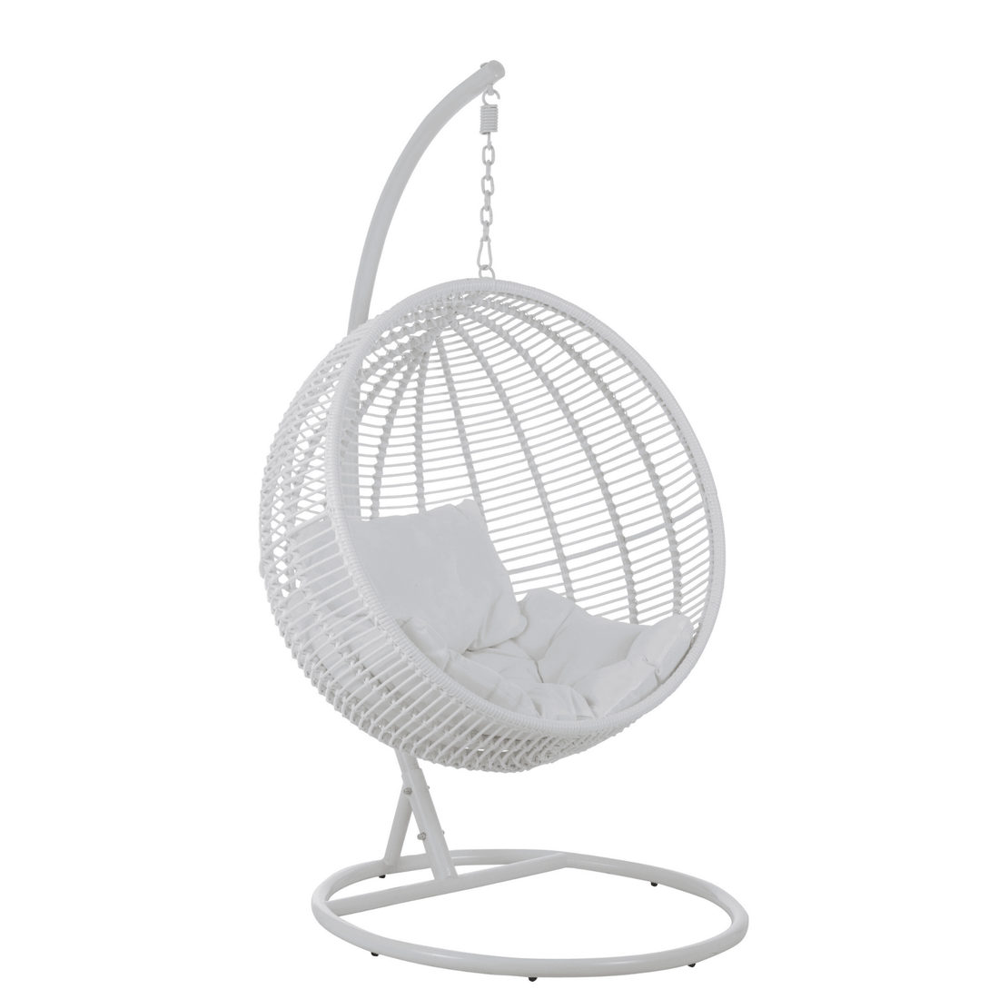 Hangstoel Rond Staal Wit - Hangstoel - J-Line - livinglovely.nl