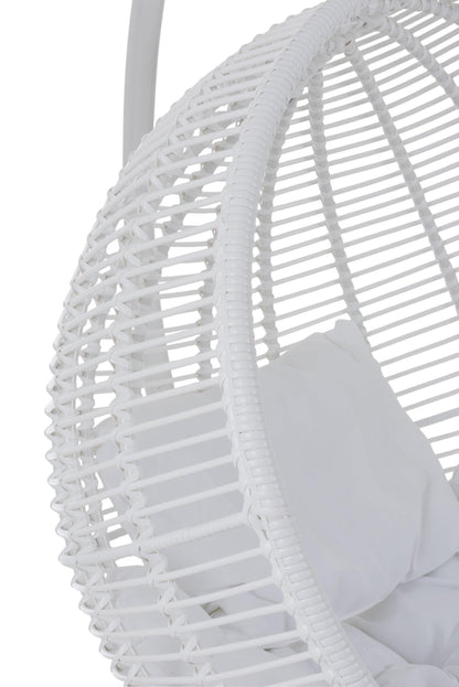 Hangstoel Rond Staal Wit - Hangstoel - J-Line - livinglovely.nl