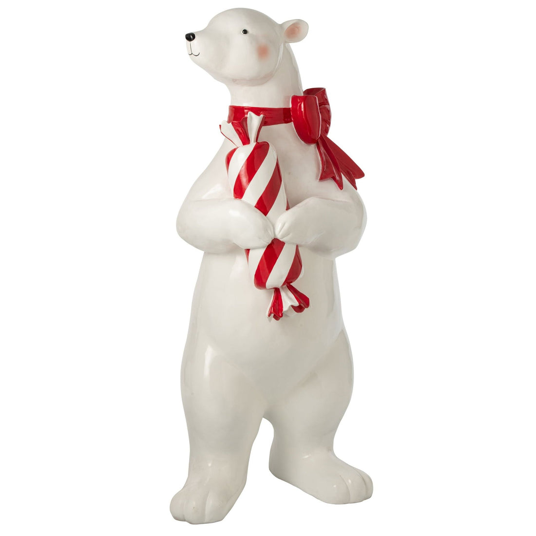 Polar Bear Standing With Candy Cane White/Christmas Red J-Line