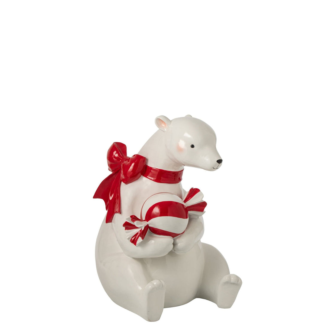 Polar Bear Sitting With Candy Cane White/Christmas Red J-Line