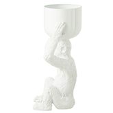 Ijsemmer Aap Polyresine Wit - Keukenaccessoire - J-Line - livinglovely.nl