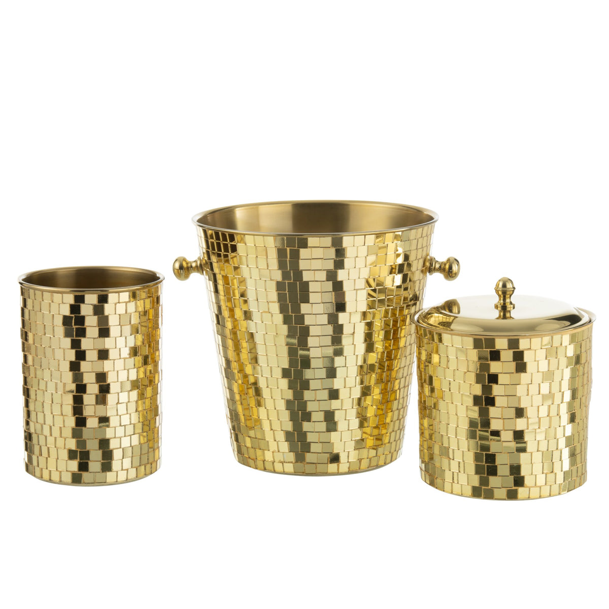 Ice Bucket Mosaic Stainless Steel Gold J-Line
