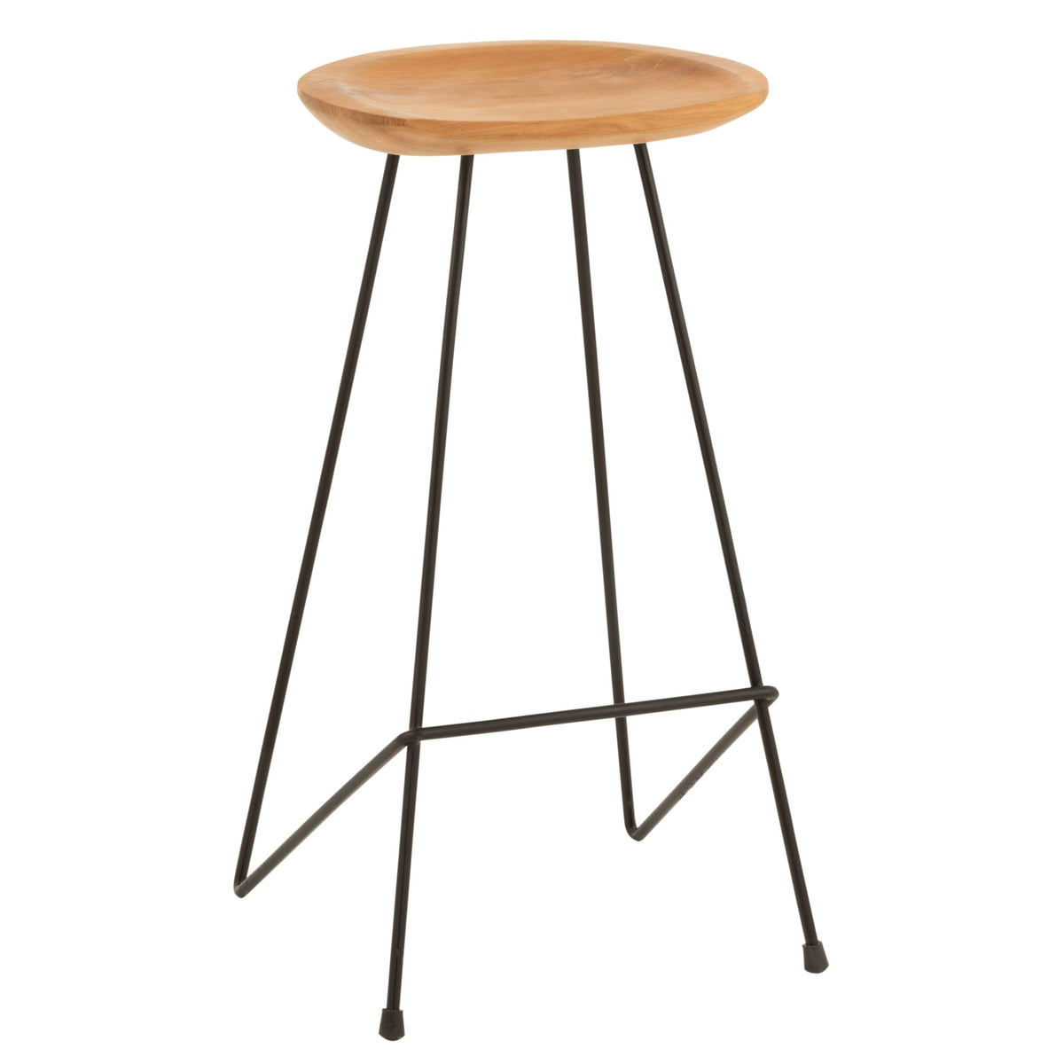 Bar Stool Teak Wood/Iron Natural J-Line