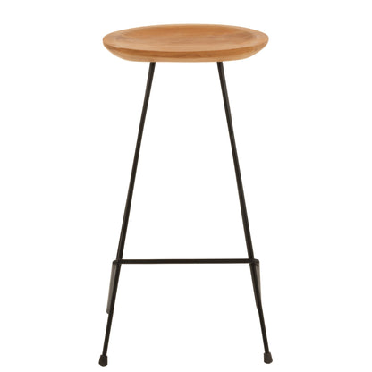 Bar Stool Teak Wood/Iron Natural J-Line
