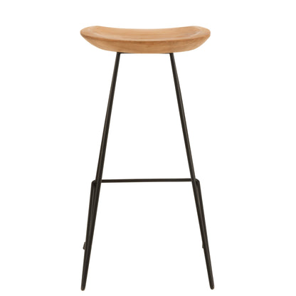 Bar Stool Teak Wood/Iron Natural J-Line