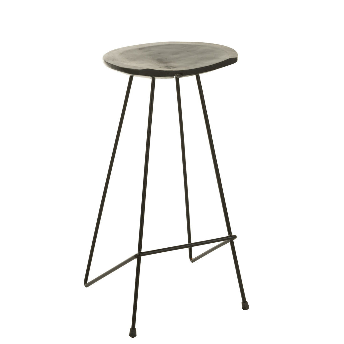 J-Line Bar Stool Teak Wood/Black Iron