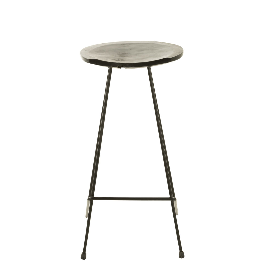 J-Line Bar Stool Teak Wood/Black Iron