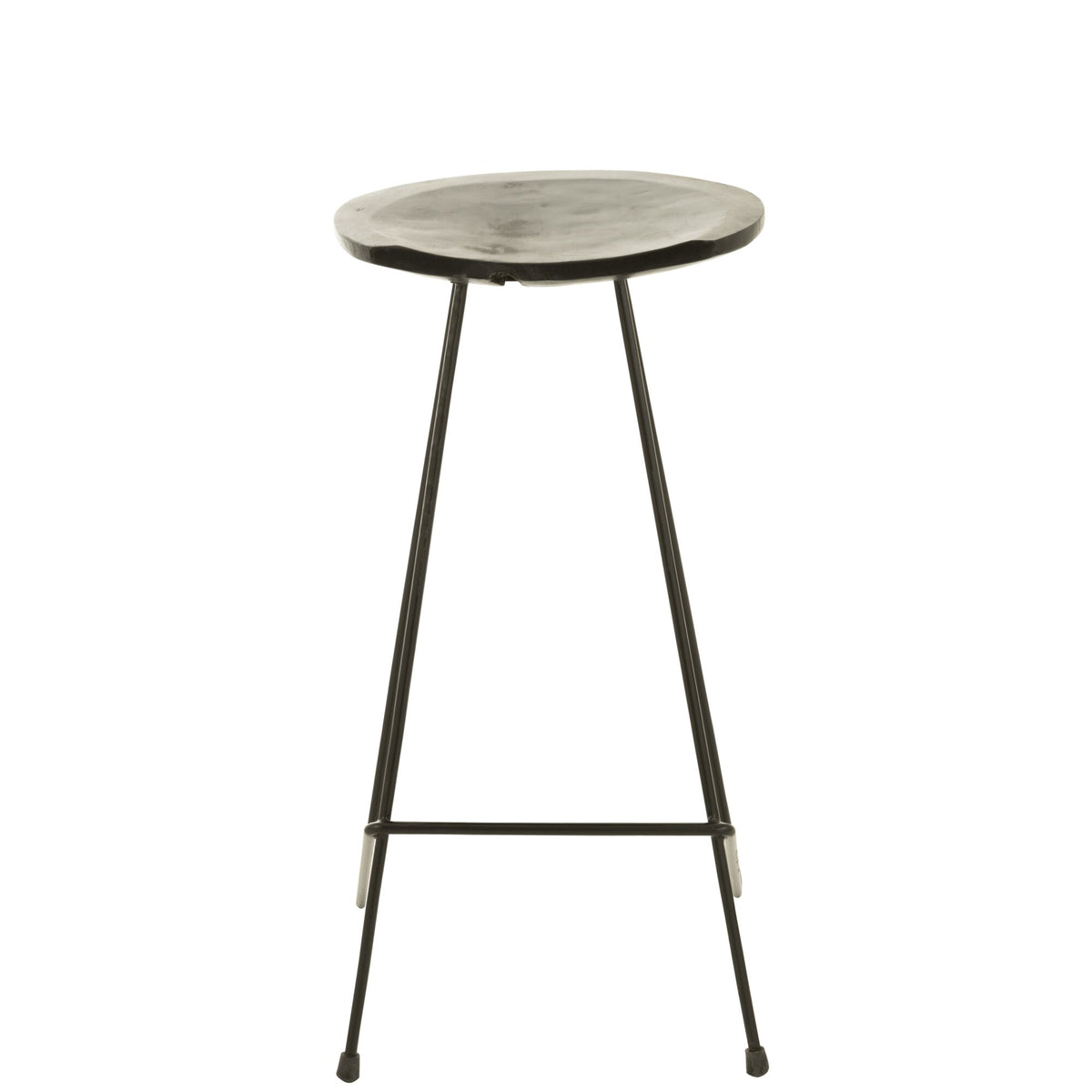 J-Line Bar Stool Teak Wood/Black Iron