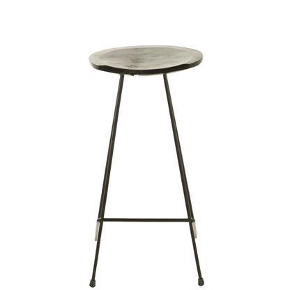 J-Line Bar Stool Teak Wood/Black Iron