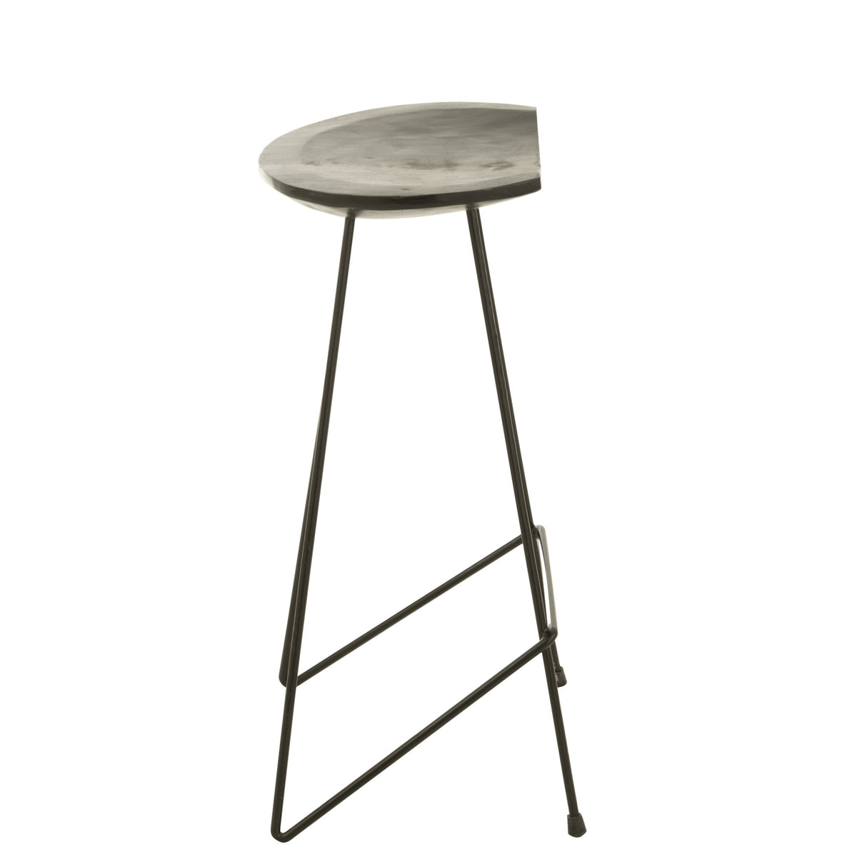 J-Line Bar Stool Teak Wood/Black Iron