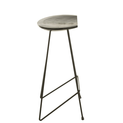 J-Line Bar Stool Teak Wood/Black Iron