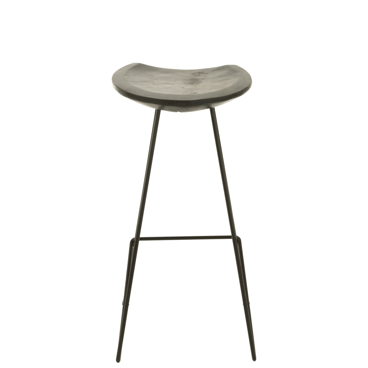 J-Line Bar Stool Teak Wood/Black Iron