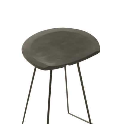 J-Line Bar Stool Teak Wood/Black Iron