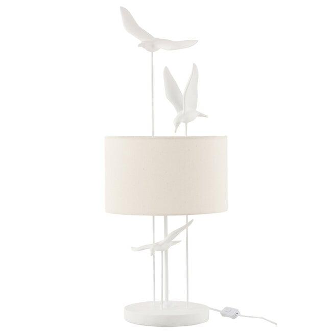 J-Line tafellamp Birds poly wit beige J-Line