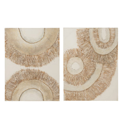 Wall decoration Ibiza canvas paint cream white set of 2 J-Line