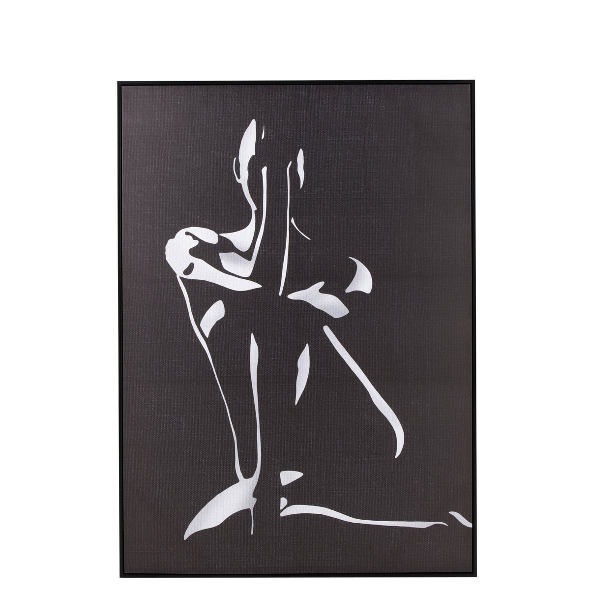 J-Line wall panel Frame Woman canvas wood black J-Line