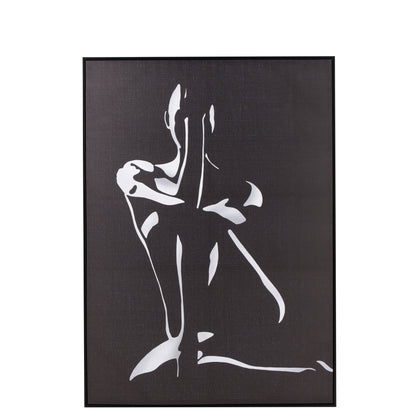 J-Line wall panel Frame Woman canvas wood black J-Line