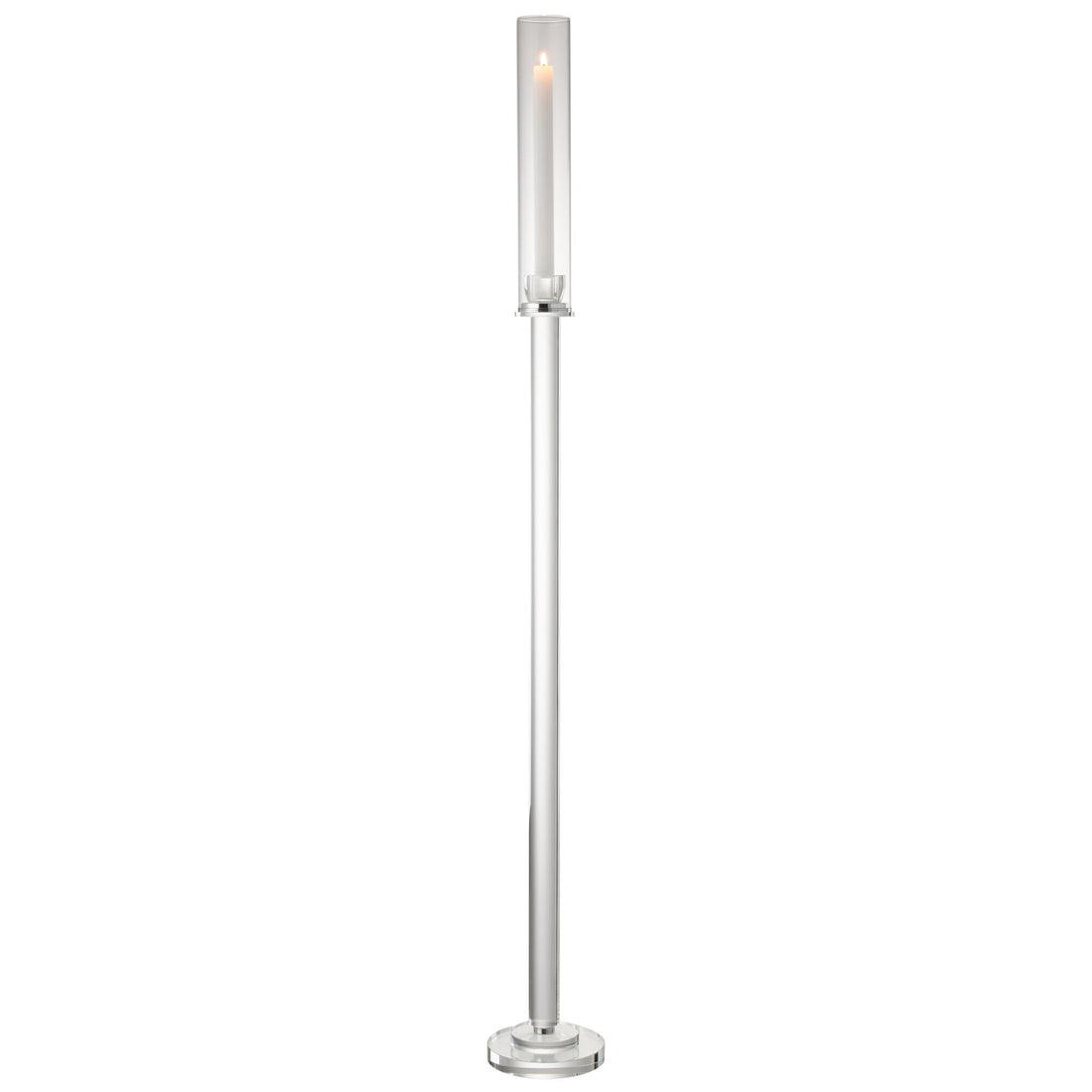 Candle Holder Moira Glass Transparent Large Dia14xH120cm J-Line