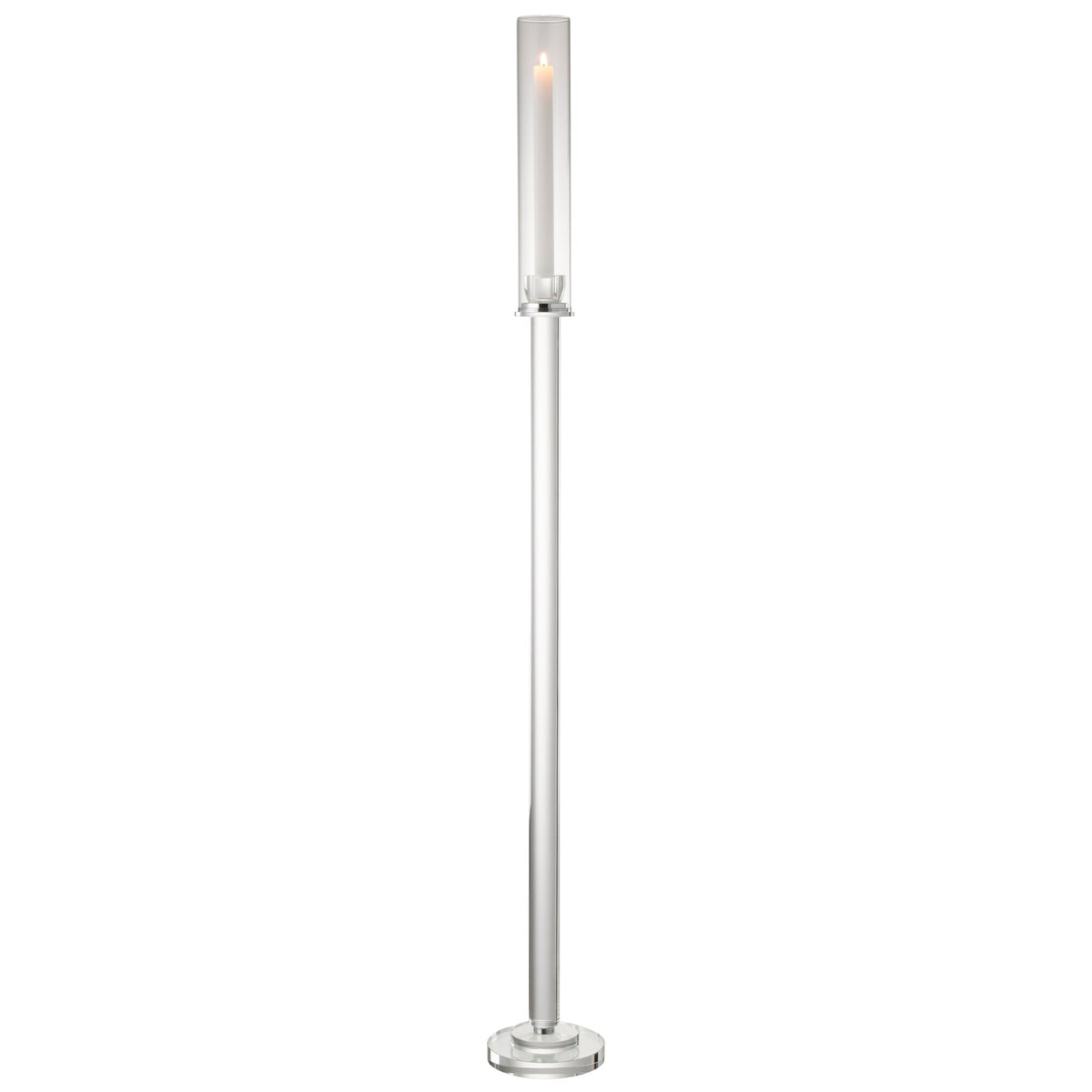 Candle Holder Moira Glass Transparent Large Dia14xH120cm J-Line