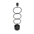 Kaarshouder Ringen Zwart 11x8x39cm 1 + 1 Gratis - Kandelaar - Living Lovely - livinglovely.nl