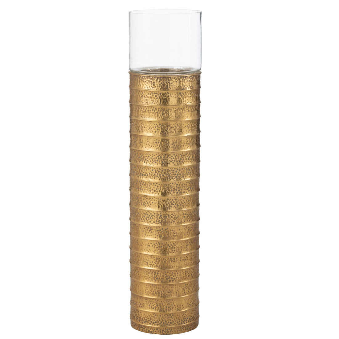 Candle Holder Column Metal/Glass Gold Large J-Line